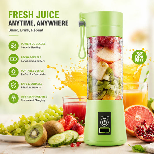 Portable Home USB Rechargeable Electric Fruit Extractor Juice Blender Machine | Mini Smoothie Maker| Random Color